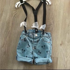 Mickey Mouse shorts with suspenders (BRAND NEW)